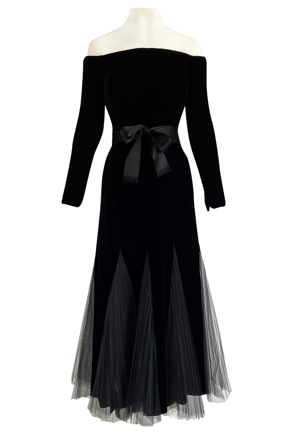 yves saint laurent evening caftan in black silk velvet