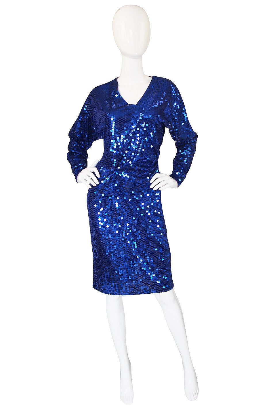 Oleg Cassini selling Royal Blue Sequin Vintage Gown size 10