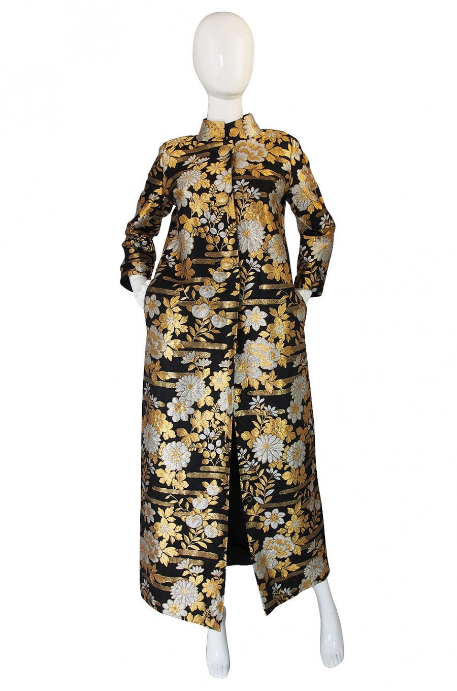 1960s Gold Brocade Evening Maxi Coat – Shrimpton Couture