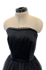 Stupendous c. Fall 1991 Chanel by Karl Lagerfeld Strapless Mini Dress w Full Net Skirt