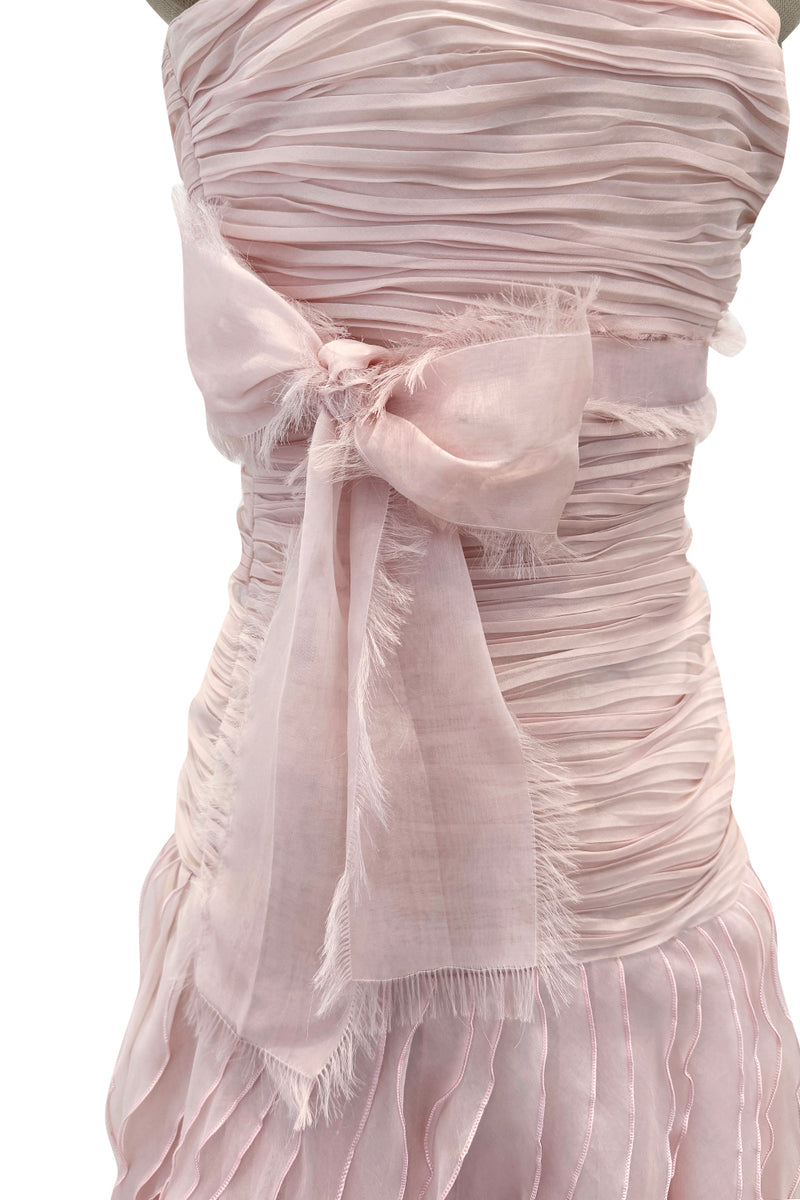 Spring 2007 Valentino Runway Look 57 Runway Pale Pink Silk Chiffon Ruffle Dress