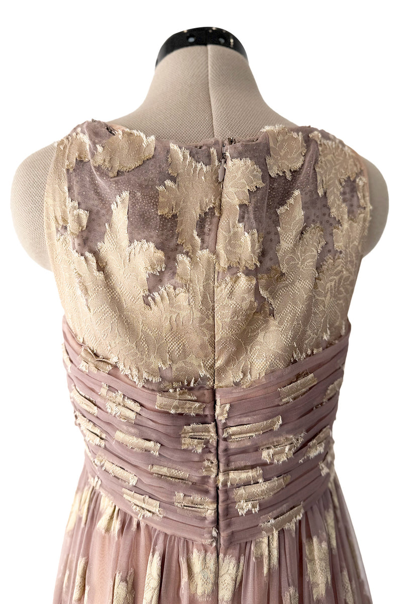 Spring 2006 Bill Blass by Michael Vollbracht Runway Gold & Pale Lavender Halter Dress