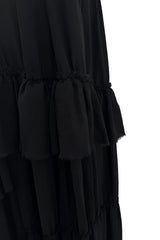 Soft & Romantic Resort 2012 Lanvin by Alber Elbaz Look 4 Tiered Full Length Black Silk Skirt