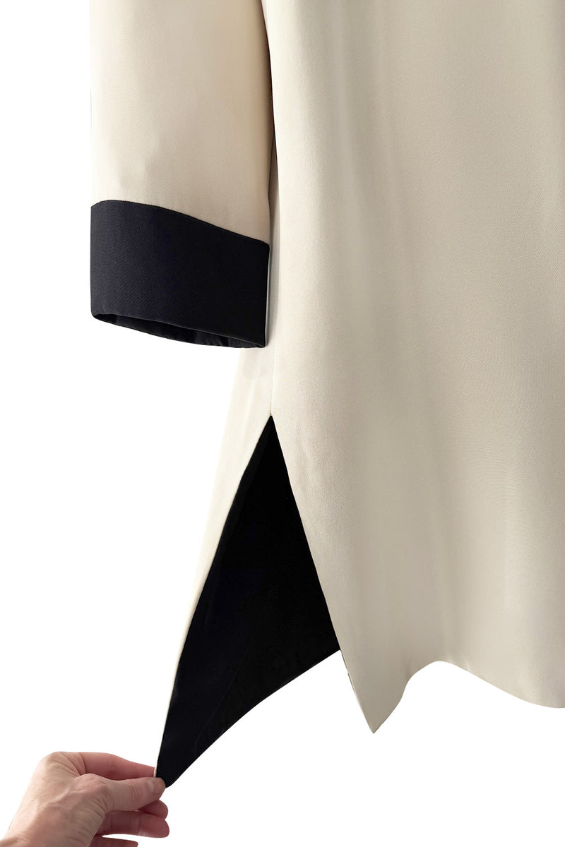 Spring 1982 Yves Saint Laurent Haute Couture 'Indian Collection' Ivory & Black Tunic/Dress