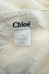 Fall 2006 Chloe Ivory Dress Silk Chiffon Strapless Dress w Sash Waist Detail