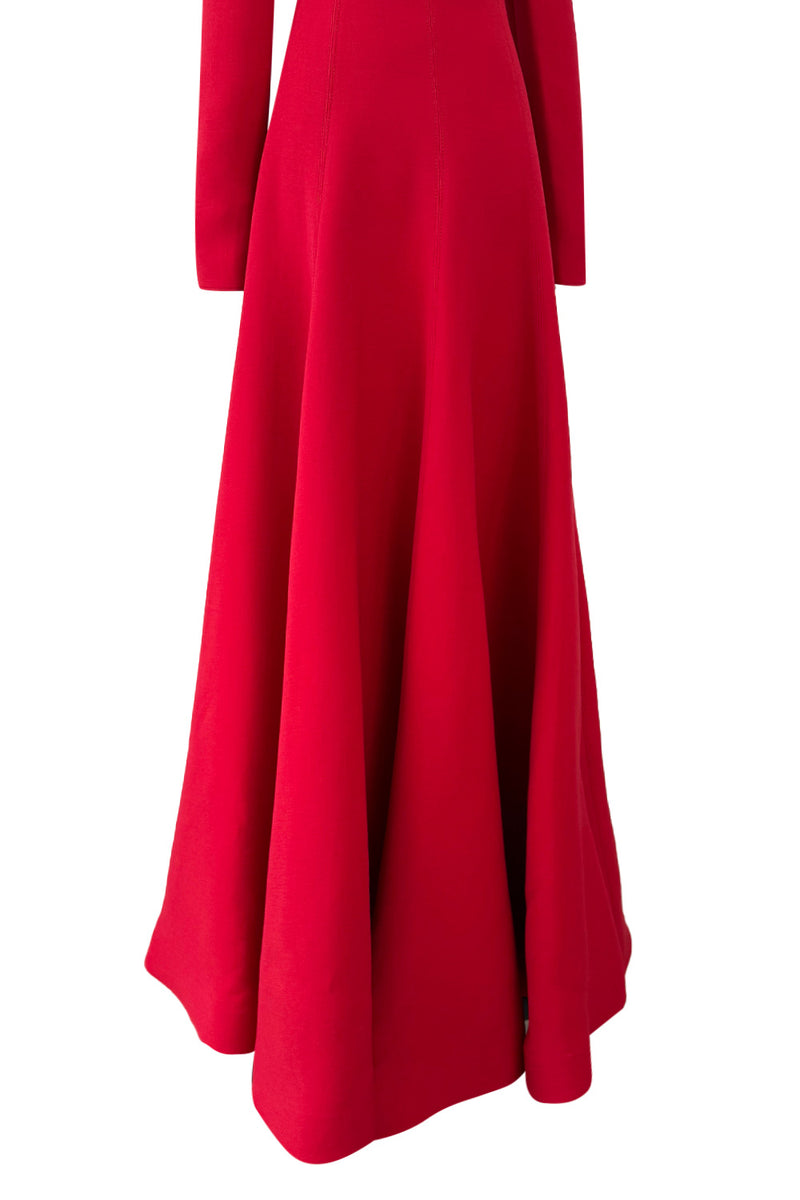 Elegant 2018 Valentino by Pierpaolo Piccioli Minimalist Red Wool & Silk Dress