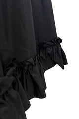 Dreamy Spring 1977 Yves Saint Laurent "Spanish" Collaction Full Length Black Silk Ruffled Maxi Skirt