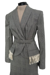 Incredible Fall 1999 Christian Dior by John Galliano Jacket & Skirt Suit Set w Fringe Detailing