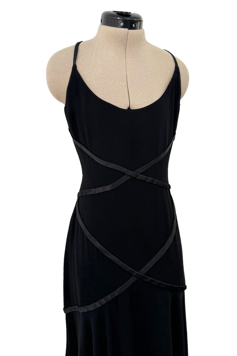 Prettiest 2000s Valentino Backless Bias Cut Dress w Ribbon Detail & Lace Hem