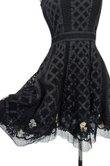 Prettiest 2010s Christian Dior Strapless Dress w Embroidered Flowers & Ribbon