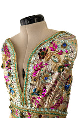 Incredible 1960s Malcolm Starr by Elinor Simmons Sequin Beaded Rhinestone Gold Dress