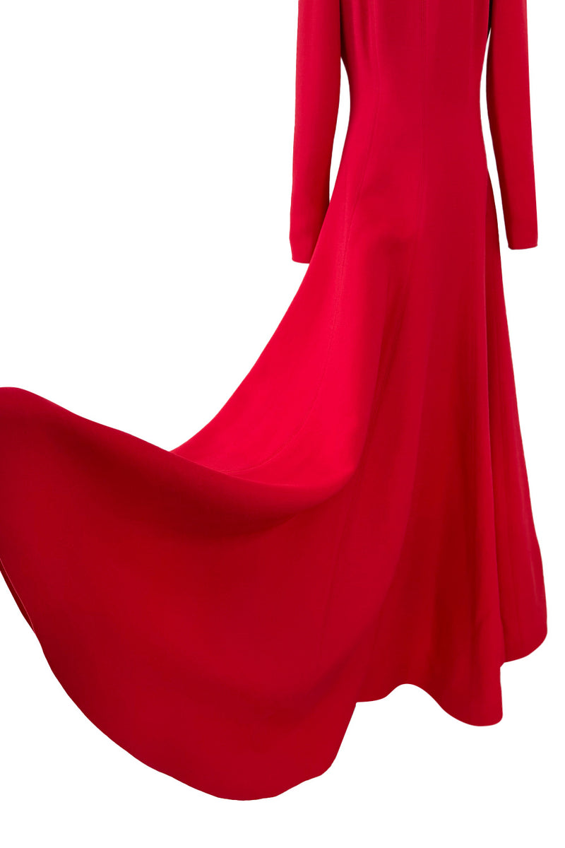 Elegant 2018 Valentino by Pierpaolo Piccioli Minimalist Red Wool & Silk Dress