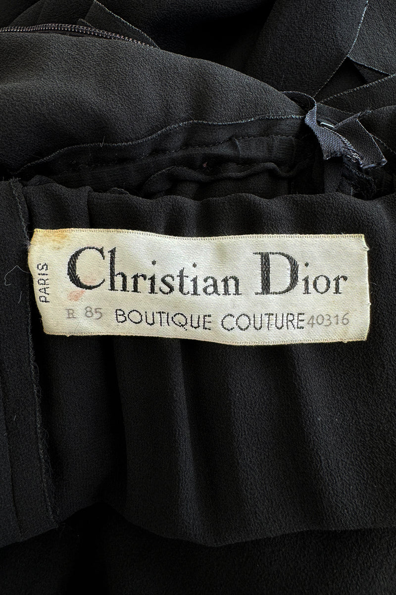 Numbered Resort 1985 Christian Dior by Marc Bohan Silk Chiffon One Shoulder