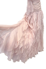 Spring 2007 Valentino Runway Look 57 Runway Pale Pink Silk Chiffon Ruffle Dress