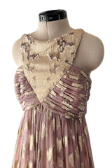 Spring 2006 Bill Blass by Michael Vollbracht Runway Gold & Pale Lavender Halter Dress