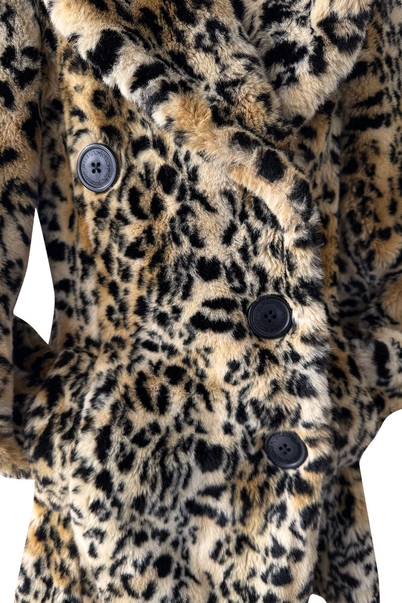 Vintage Vivienne Westwood Soft Faux Fur Leopard Print Jacket W Back Swag