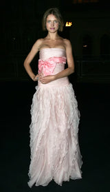 Spring 2007 Valentino Runway Look 57 Runway Pale Pink Silk Chiffon Ruffle Dress