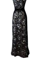 Outstanding Fall 2001 Chanel by Karl Lagerfeld Runway Strapless Sequin & Lace Panel Dress