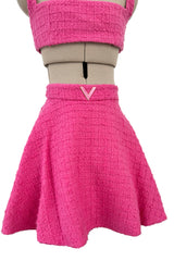 Recent Valentino by Pierpaolo Piccioli Pink Minimal Halter & Flared Mini Skirt Set