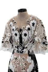 Resort 2021 Valentino by Pierpaolo Piccioli Gold, White & Black Sequin and Net Dress