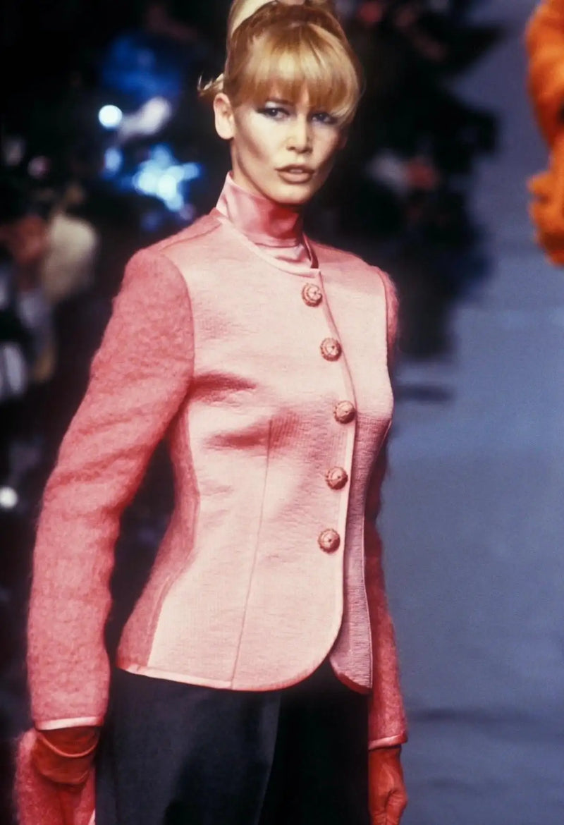 Fall 1995 Christian Dior by Gianfranco Ferre Pink Salmon Silk & Mohair Jacket