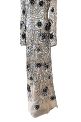 Gorgeous Fall 2022 Erdem Look 41 Nude Silk Organza & Silver Sequin Dress