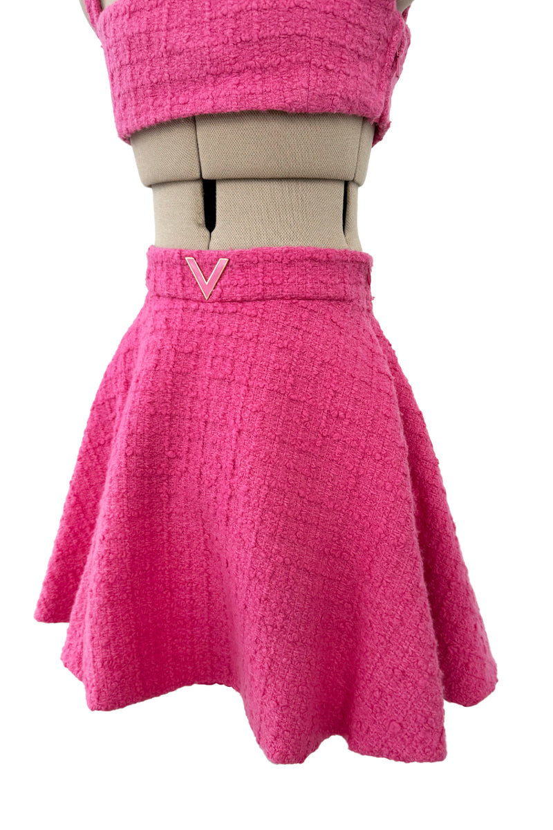 Recent Valentino by Pierpaolo Piccioli Pink Minimal Halter & Flared Mini Skirt Set