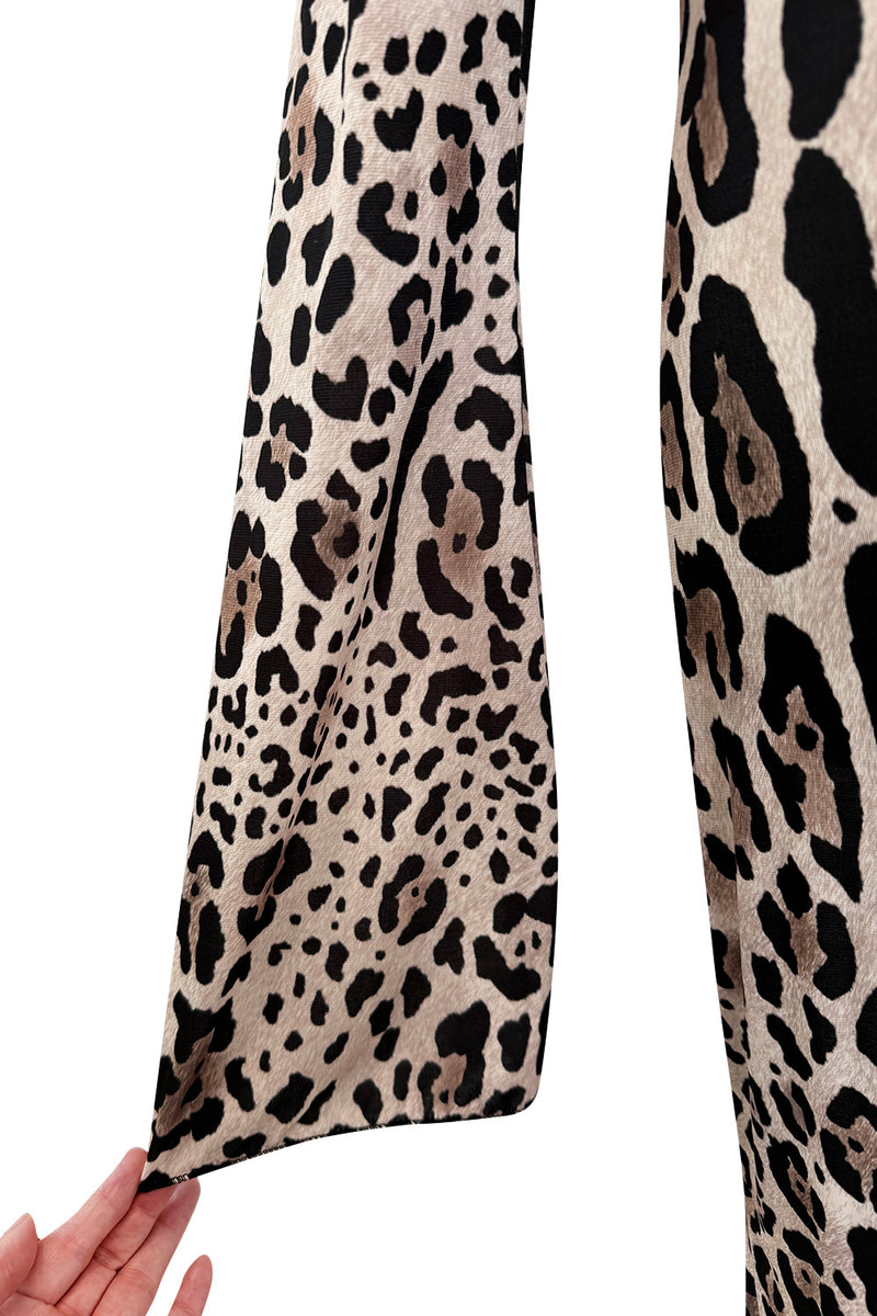 Recent Roberto Cavalli Stretch Jersey Leopard Dress w High Side Slit & Open Back