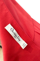 Cruise 2011 Christian Dior by John Galliano Red Silk Chiffon Dress w Pleated Detailing