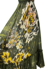 Fall 2019 Valentino by Pierpaolo Piccioli Strapless Strapless Green Dress w Floral Design