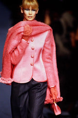 Fall 1995 Christian Dior by Gianfranco Ferre Pink Salmon Silk & Mohair Jacket