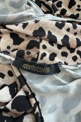 Recent Roberto Cavalli Stretch Jersey Leopard Dress w High Side Slit & Open Back