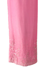 Exceptional Spring 1997 Chanel by Karl Lagerfeld Runway Pink Velvet Sequin Dress