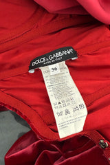 Phenomenal 2012 Dolce & Gabbana Strapless Deep Red Velvet Puff Skirt Dress