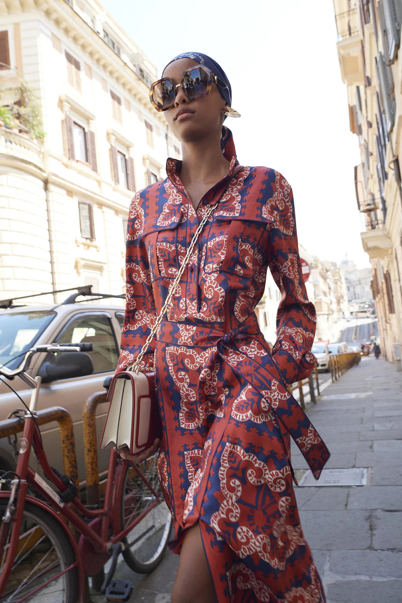 Chic Resort 2019 Valentino by Pierpaolo Piccioli Off Shoulder Printed Jersey Dress