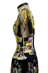 Incredible Spring 2003 Roberto Cavalli Light as Air Printed Silk & Silk Chiffon Maxi Skirt, Top & Corset Set