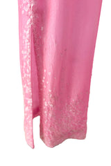 Exceptional Spring 1997 Chanel by Karl Lagerfeld Runway Pink Velvet Sequin Dress