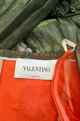 Fall 2019 Valentino by Pierpaolo Piccioli Strapless Strapless Green Dress w Floral Design