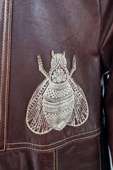 Important Fall 1972 Bill Gibb Debut Collection Brown Leather 'Bee' Jacket