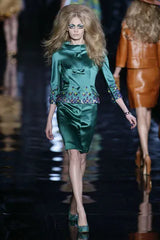 Fall 2008 Christian Dior by John Galliano Runway Look 37 Emerald Green Suit