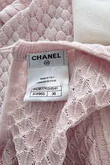 Spring 2012 Chanel by Karl Lagerfeld Pale Pink Knit Dress w Front Flower Detail