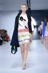 Cruise 2014 Christian Dior by Raf Simons Runway Look 29 Silk Shift Dress w Fabric Applique