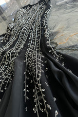 Fall 2019 Givenchy Final Look Silver Sequin Embroidered Dress with Full Skirt