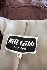 Important Fall 1972 Bill Gibb Debut Collection Brown Leather 'Bee' Jacket