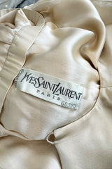 Incredible Spring 1990 Yves Saint Laurent Haute Couture Runway Look 50 Ivory Silk Dress