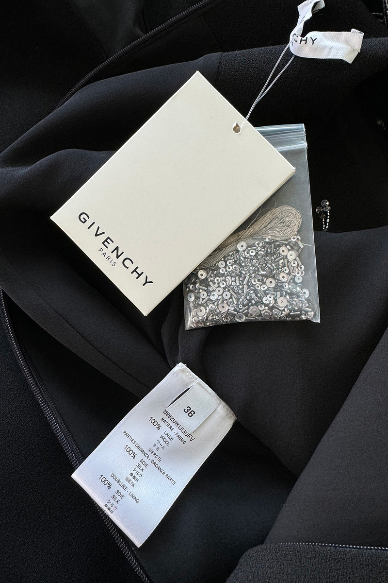 Fall 2019 Givenchy Final Look Silver Sequin Embroidered Dress with Full Skirt