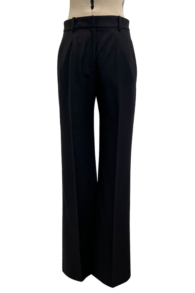 Women Button Up Pocket Corduroy Pants, Ruffle Trim Elastic Waist Long Trousers  Side Pocket Pants For Daily Work 