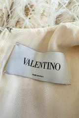 Extraordinary Spring 2020 Valentino by Pierpaolo Piccioli Ivory Silk Beaded Feather Dress