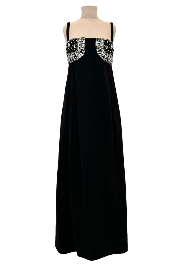 Versace Black Silk Crepe Crystal Embellished Strap Gown M Versace | The  Luxury Closet