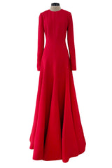 Elegant 2018 Valentino by Pierpaolo Piccioli Minimalist Red Wool & Silk Dress